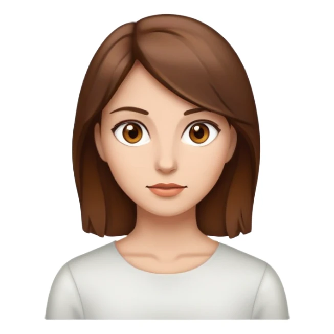Woman with brown hair and brown eyes sticker