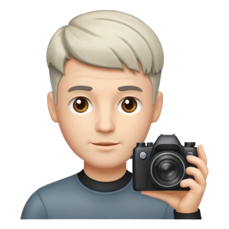 fotografo com cabelo degrade toupet sticker