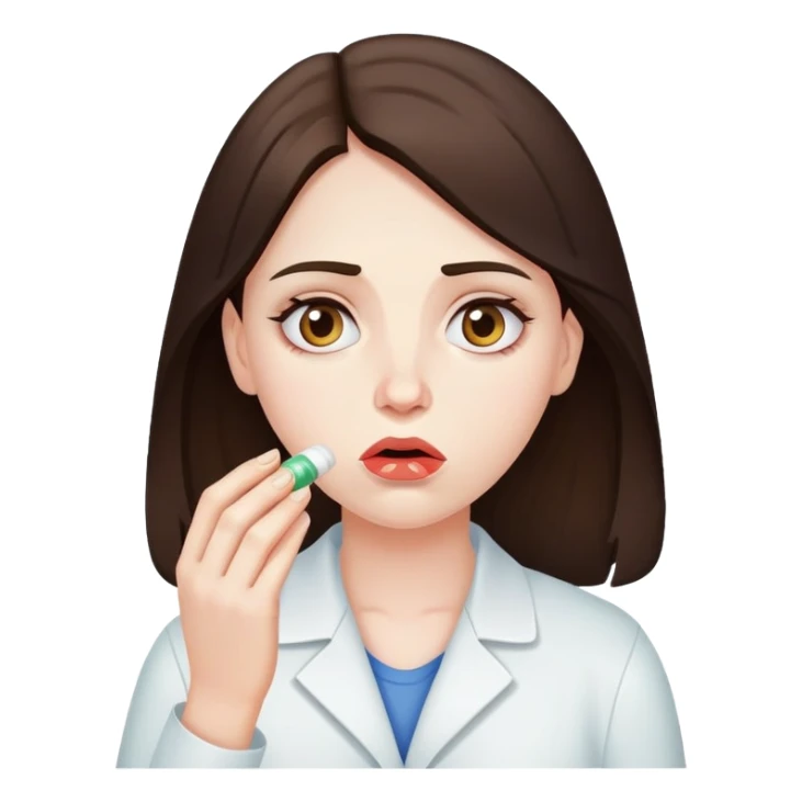 medicine pill eating sad brunette  sticker