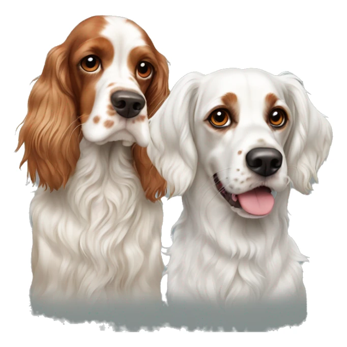 English setter and a Cavalier King Charles dog sticker