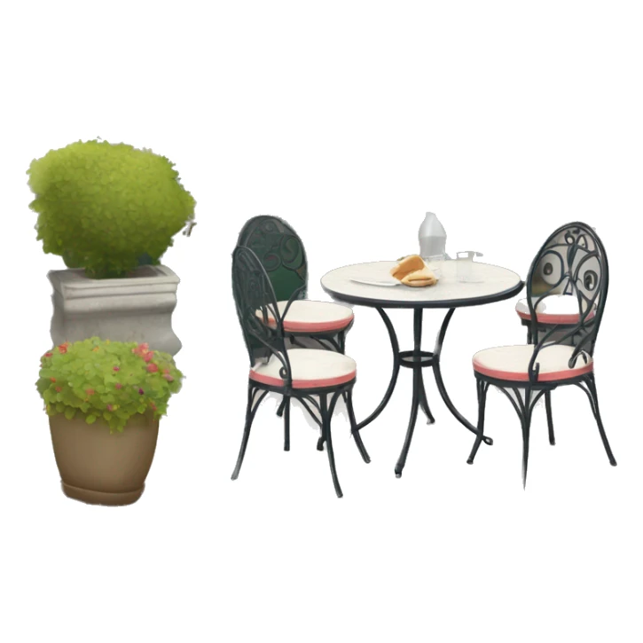 Terrasse Parisienne typique (deux chaise et une table) sticker