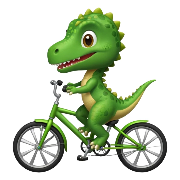 Baby dinosaur riding a bike  sticker