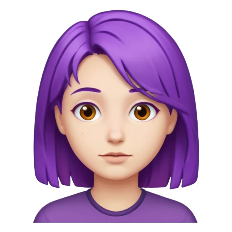 purple haired person sticker