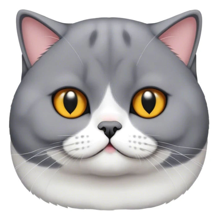 black and white british short ears cat. sticker