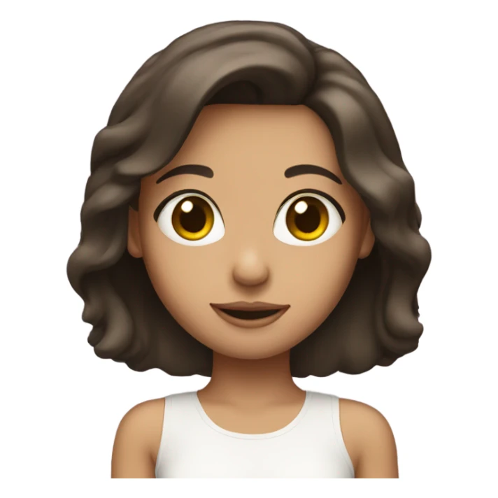 brunette girl with heart eyes sticker