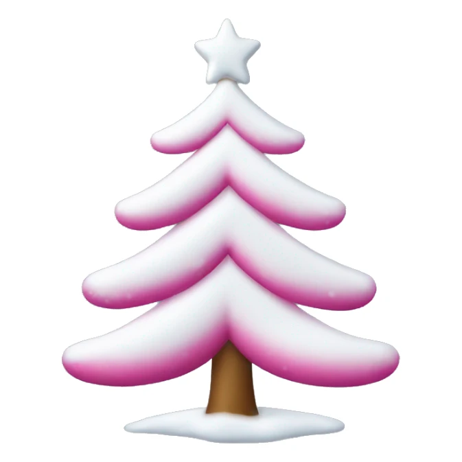 christmas tree with snow and pink ornaments  sticker