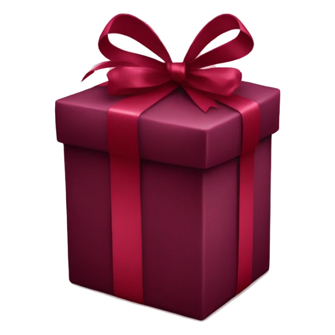 Burgundy coloured gift with burgundy ribbon  sticker