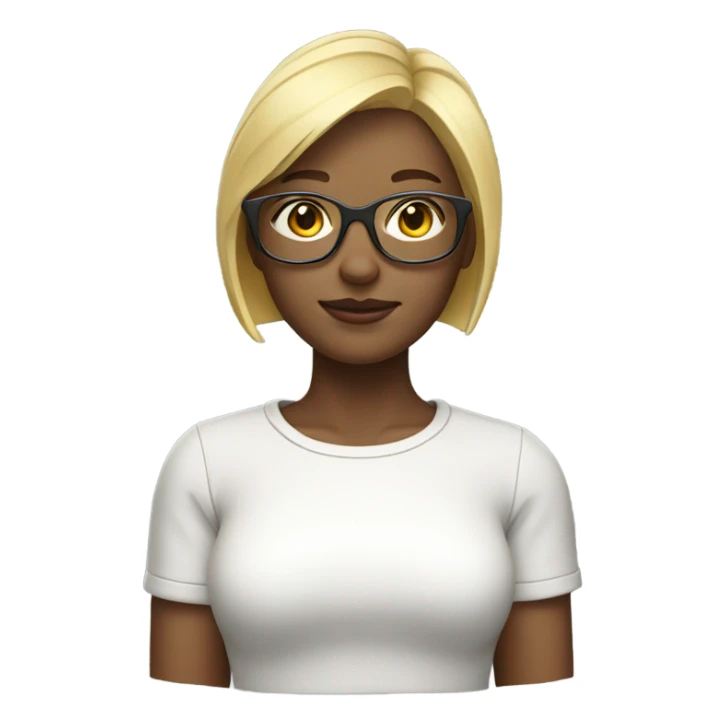 blonde girl with short hair glasses light vr sticker