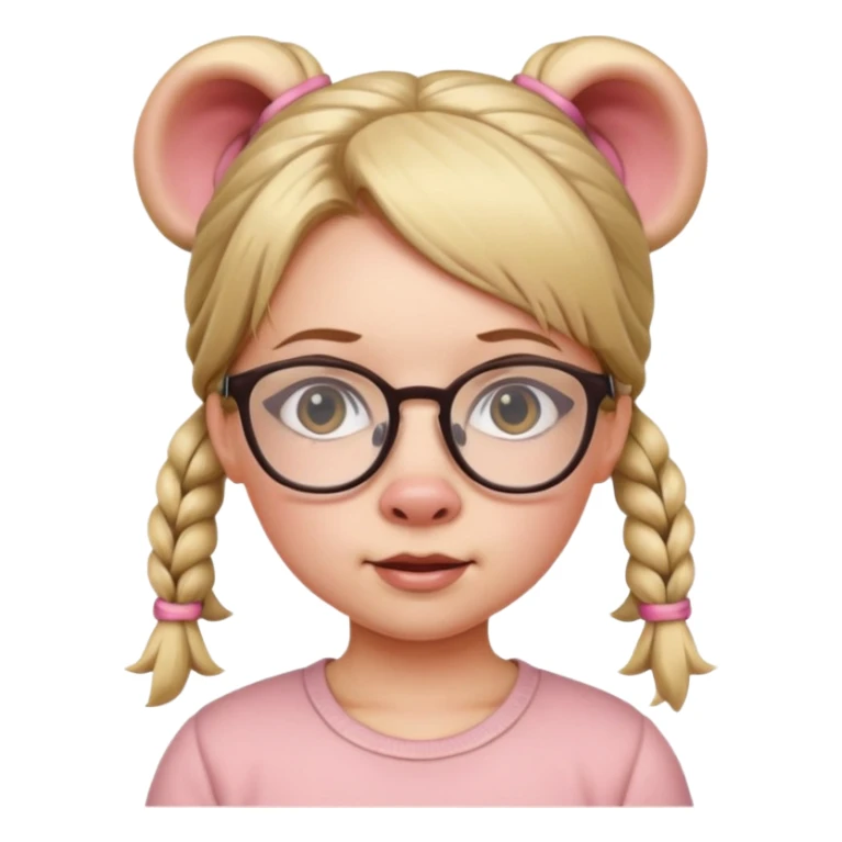Girl pig tails glasses sticker