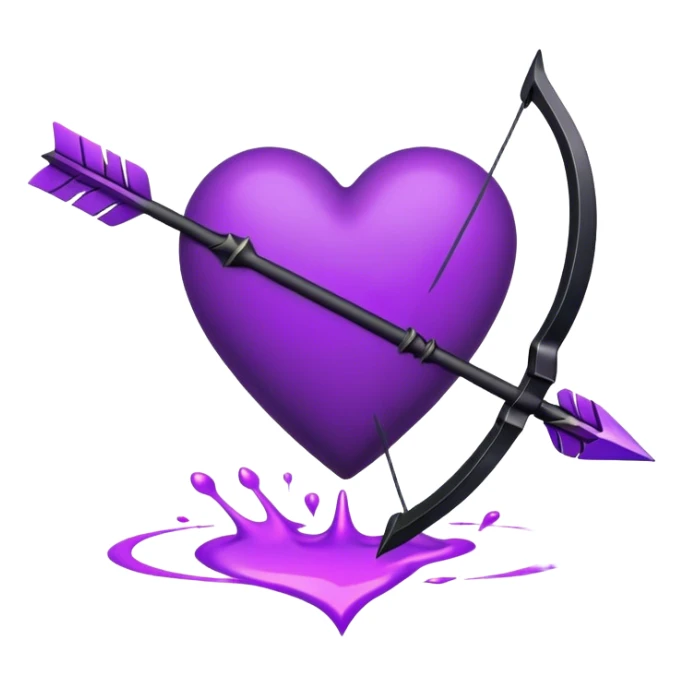 Black heart with arrow and purple  sticker