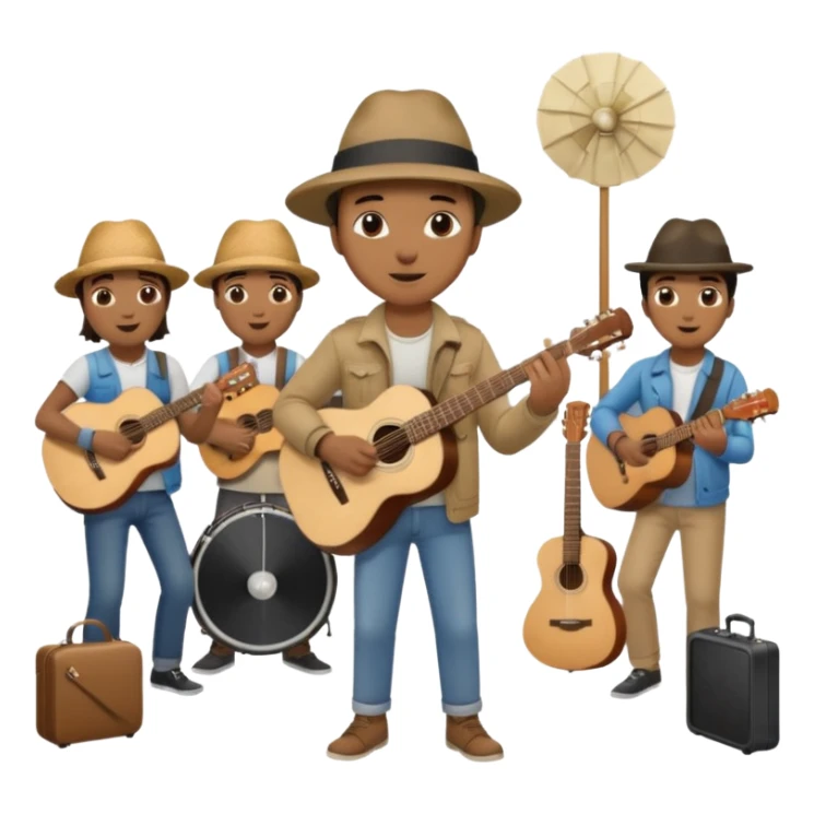 Street Musician + fan photo + crowd sticker