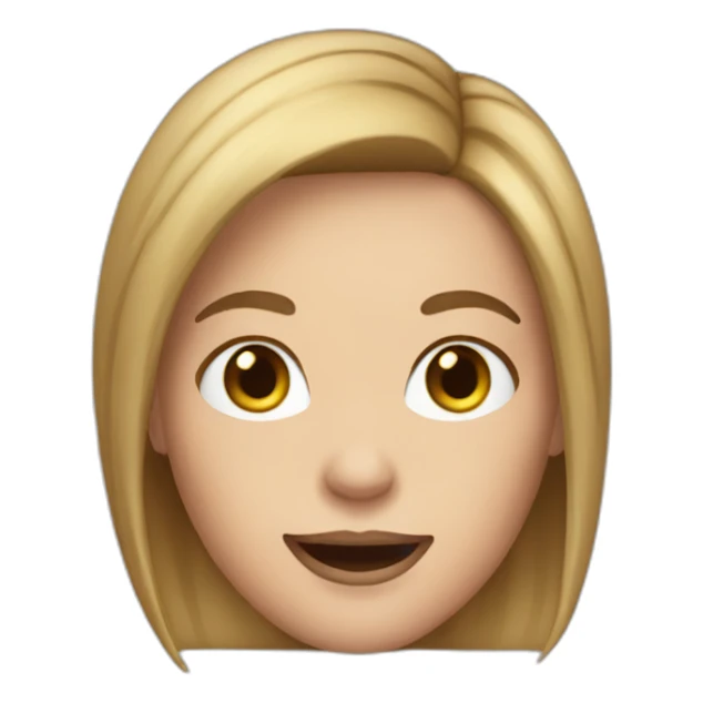 A White Woman with big mouth and pixie straight dará brown hair sticker