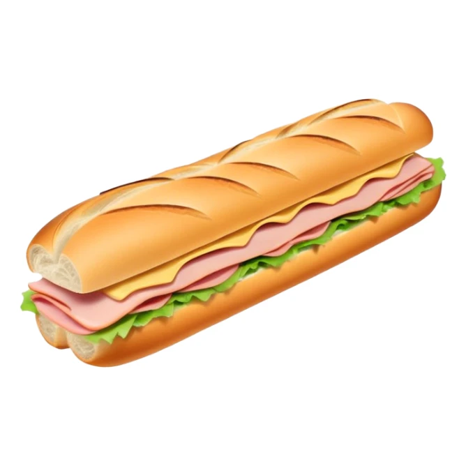 Ham Swiss baguette sandwich  sticker
