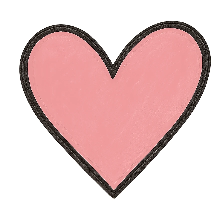 Make the icon pink while keeping the hand drawn black outline style. Use a clean white background. sticker