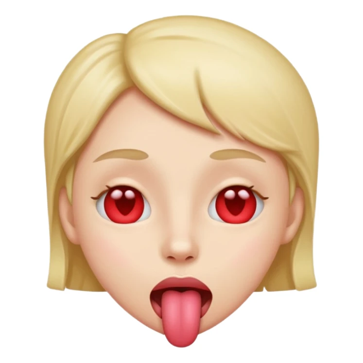 heart eyes with tongue sticking out  sticker