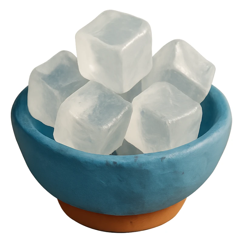 claymation style ice cubes in a bowl sticker