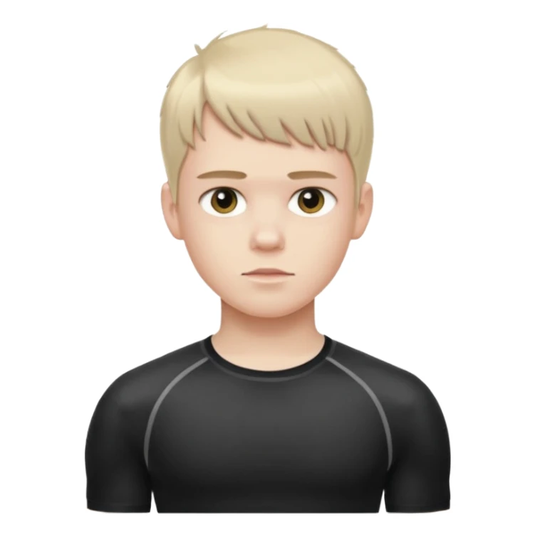 Boy wearing compression shirt (with fringe crop) (pale skintone) sticker