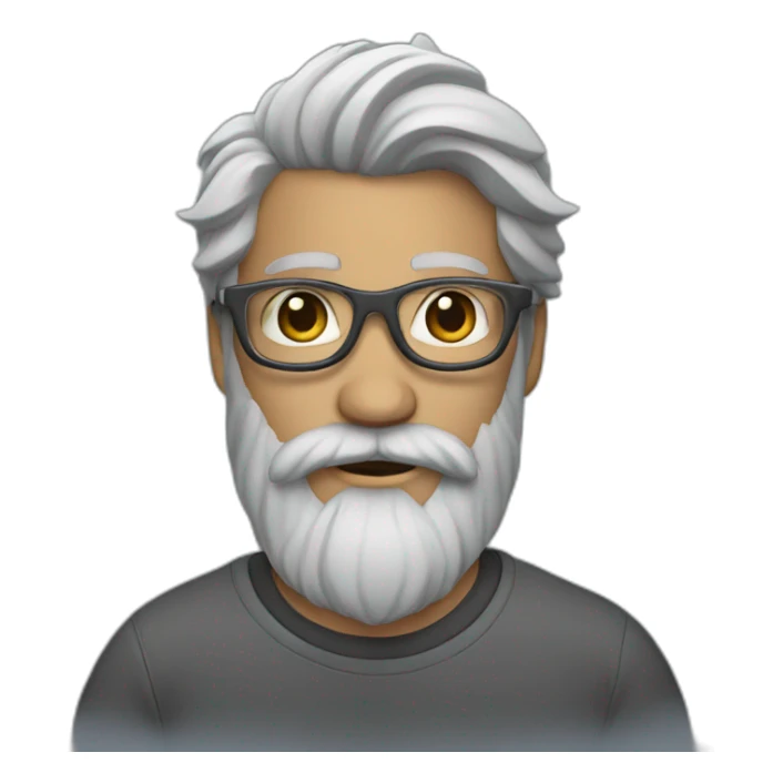 Skater with a gray hipster beard and gray hair sticker