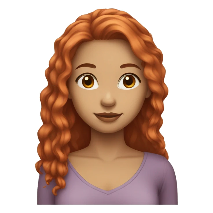 YOUNG LADY,LIGHT SKIN TONE, LARGE RED HAIR, STRAIGHT HAIR sticker