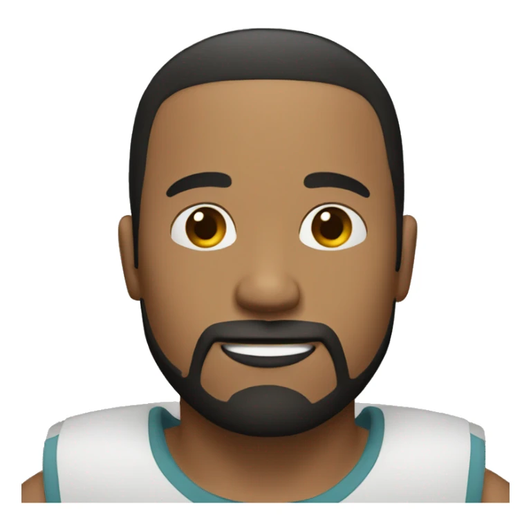 full Man with short black hair and goatee beard sticker