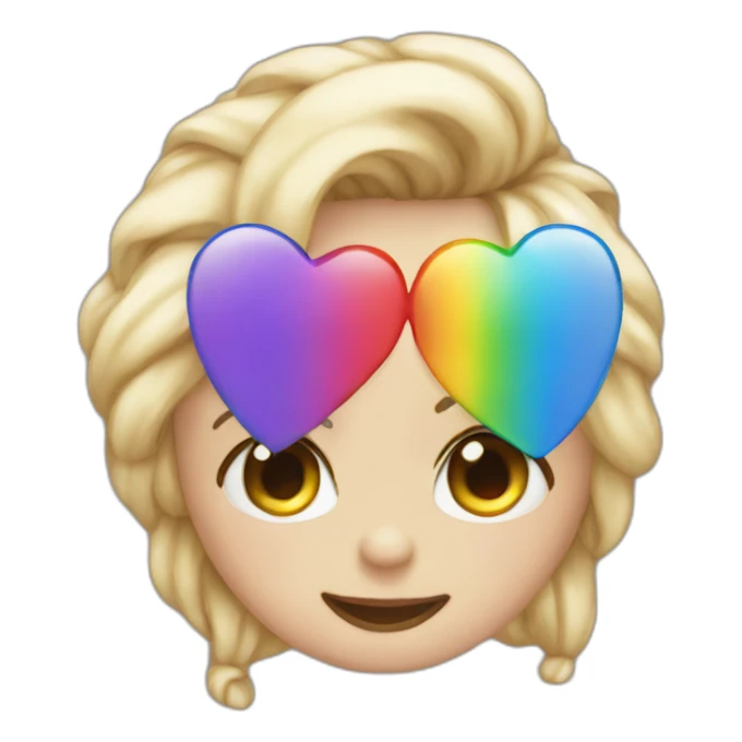 rainbow heart eyes emoji sticker