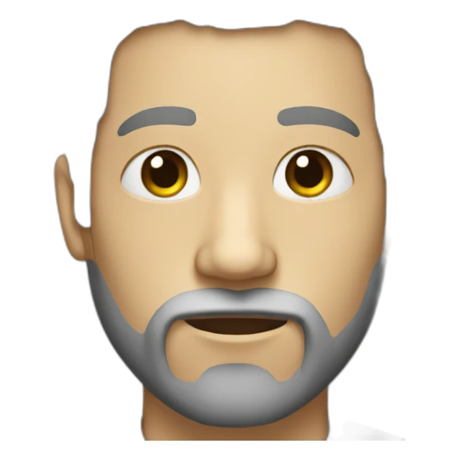 White man with long black Afro hair and short beard sticker