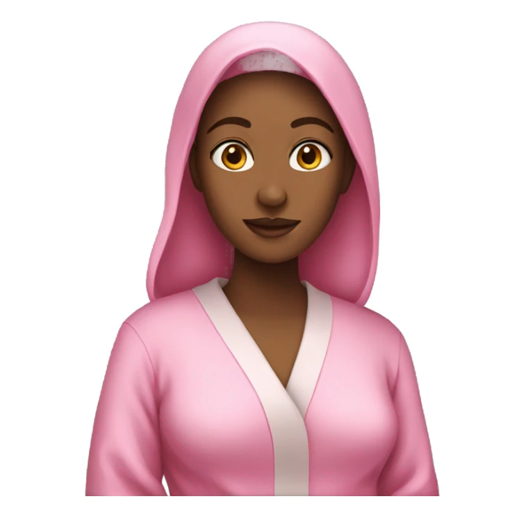Woman wearing pink robe sticker