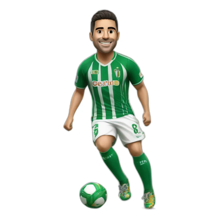 Hiperrealist joaquín sanchez celebration goal with betis tshirt sticker