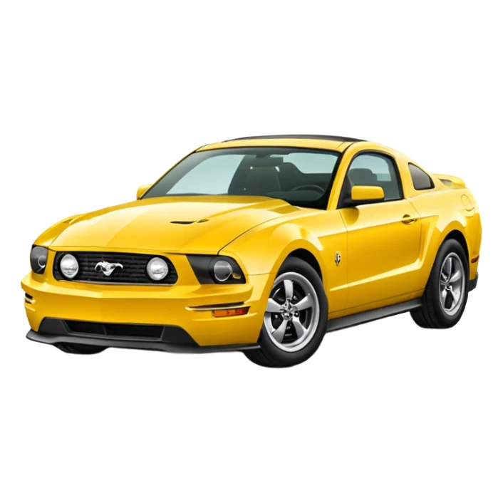 Create a mustang 309emoji in yellow colour  sticker