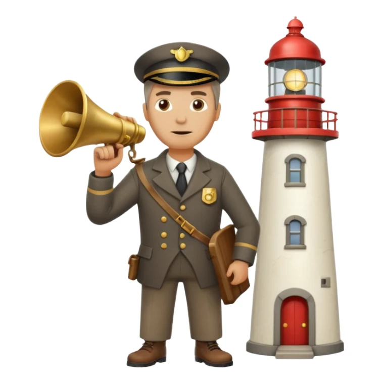 lighthouse Keeper at fog horn sticker