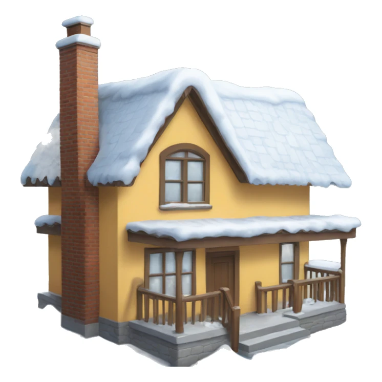 House with snow on the roof sticker