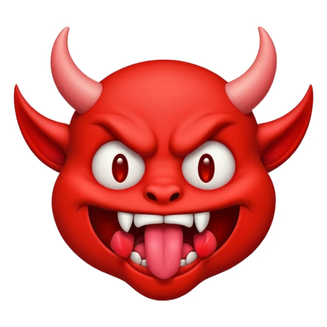demon emoji with tongue out sticker