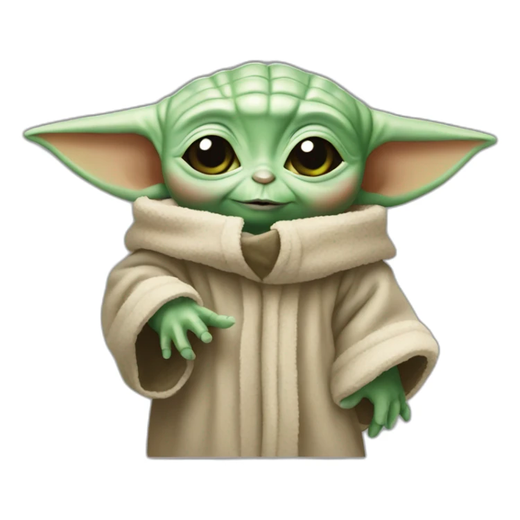 baby yoda shows like with his hand sticker