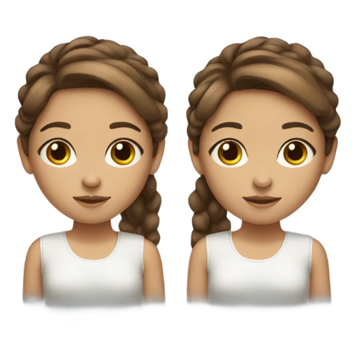 twin girls with brown hair  sticker