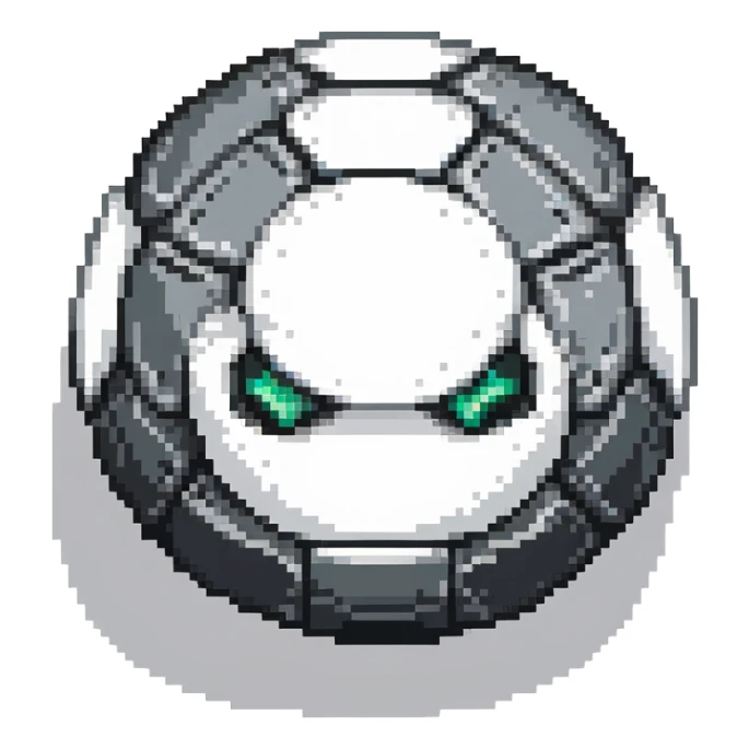 Black digital bomb, round bomb body with silver highlights and details, no timer, sleek ninja-inspired design, pixel art style sticker