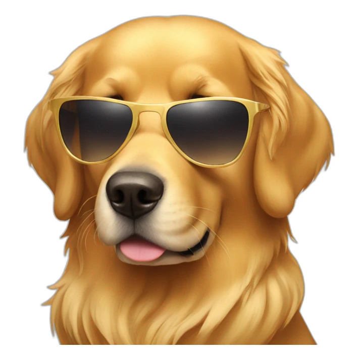 Golden retriever with sunglasses  sticker