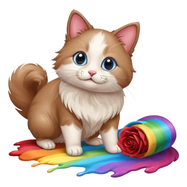 Rats pooping dogs running rose nail polish rainbow ragdoll sticker