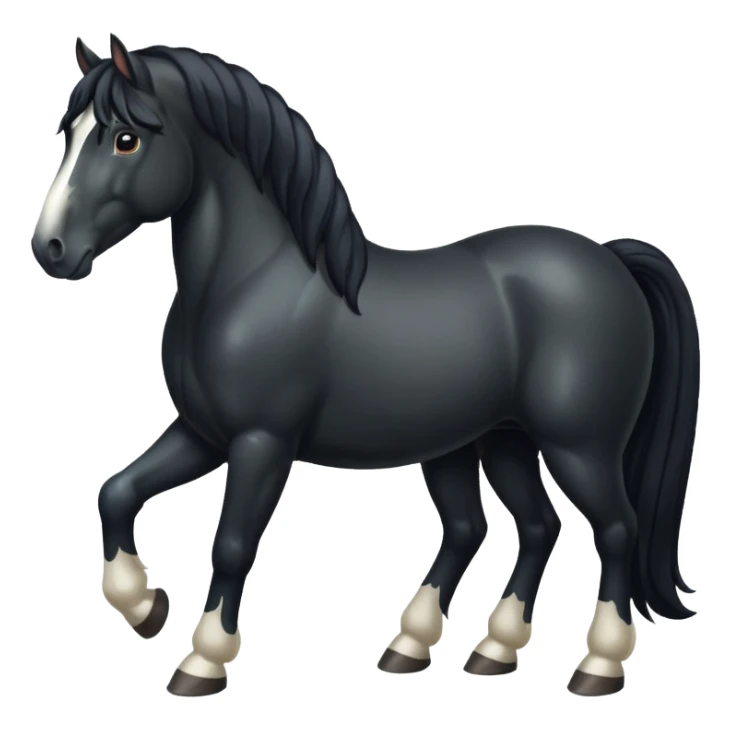 Black shire horse 4 legs  sticker