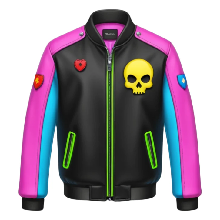 neon color Russian underground fashion jacket sticker