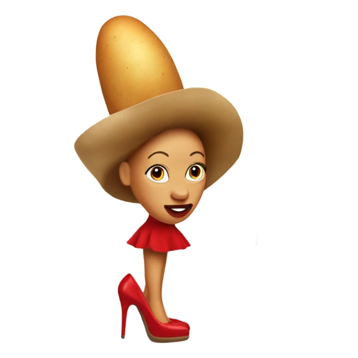 Female potato head with red high heels sticker