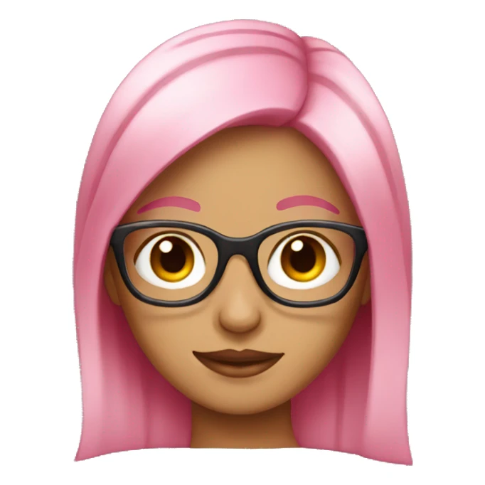 Girl with pink hair and glasses  sticker