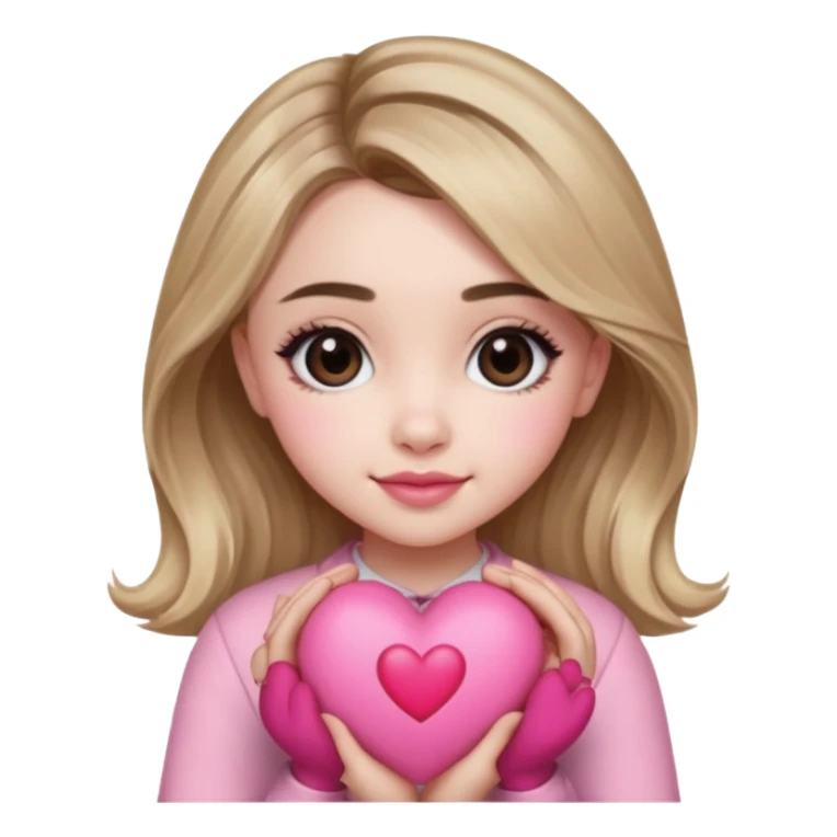 Sabrina Carpenter with a pink heart sticker