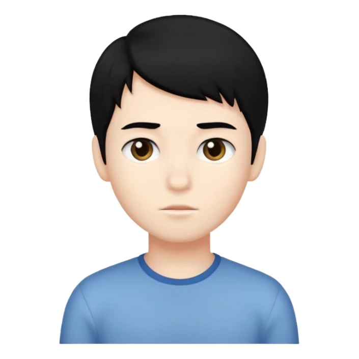 very very white skin boy with black hair sticker