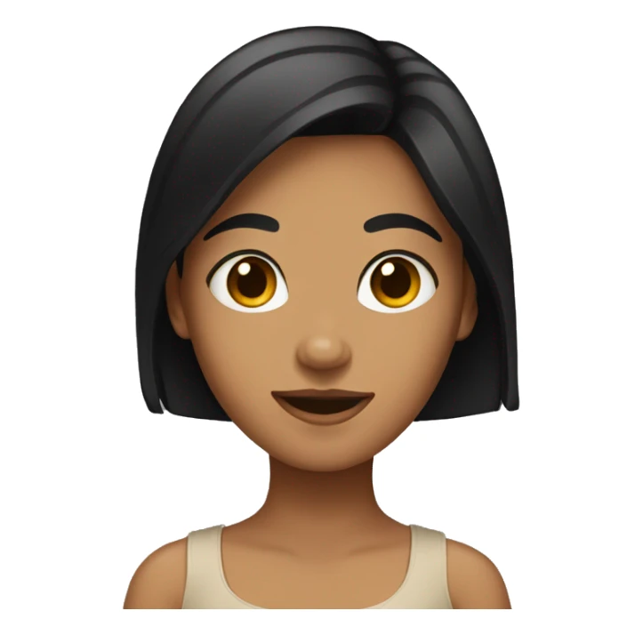 Tan girl with black hair sticker