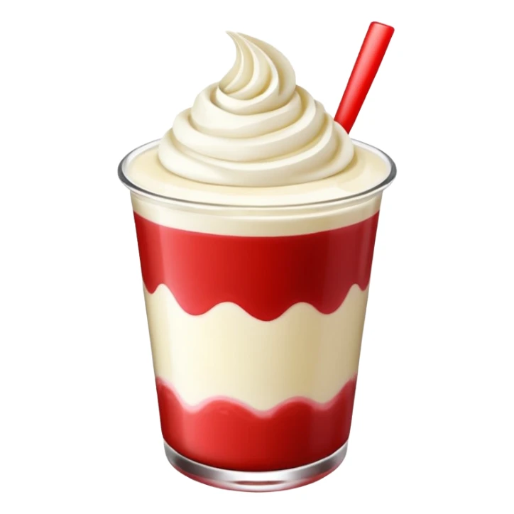 crea una bebida de red velvet con poppings de yogurt como topping sticker