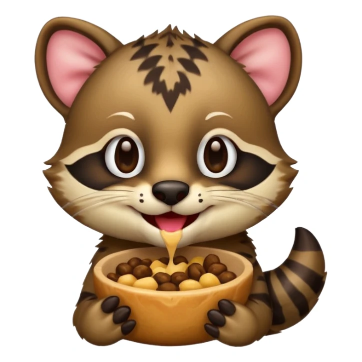 civet emoji with enjoying food sticker