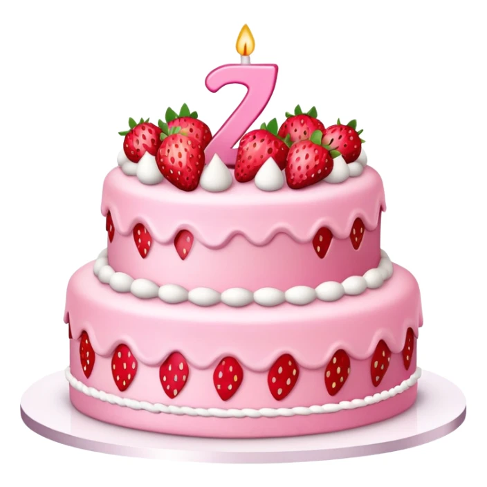 Pink Strawberry birthday cake with the number 27 on top sticker