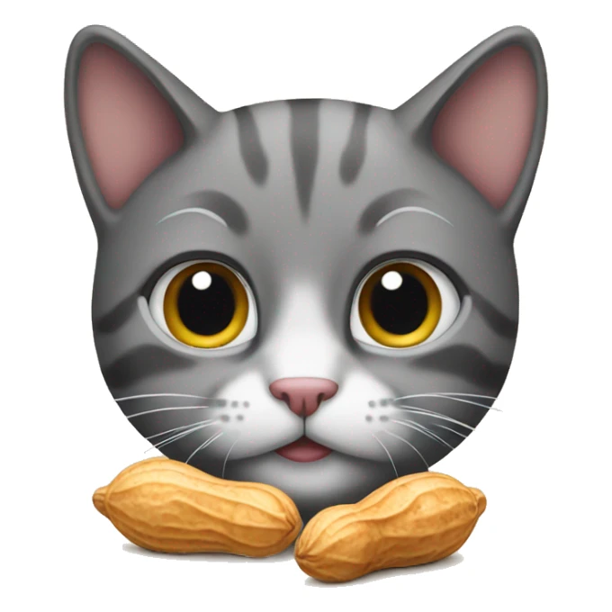 cat with peanut sticker