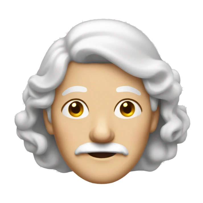 a old woman with white hair and a great moustache sticker