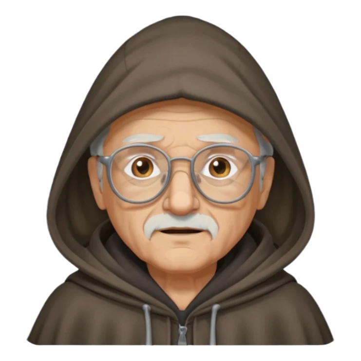old Man with glasses in cloak over head sticker